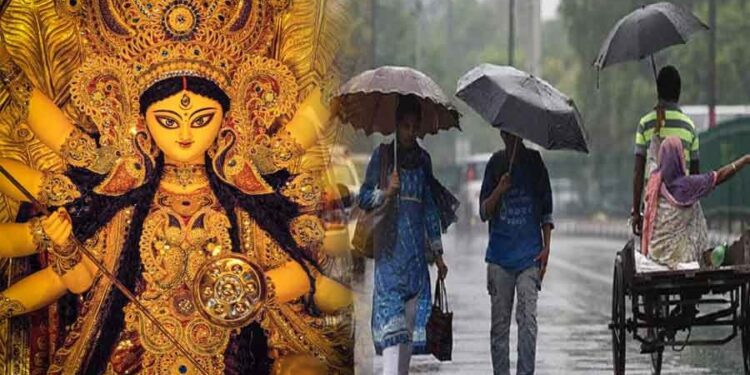 Heavy rain during Durga Puja